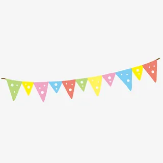 六一儿童节彩旗装饰卡通免抠