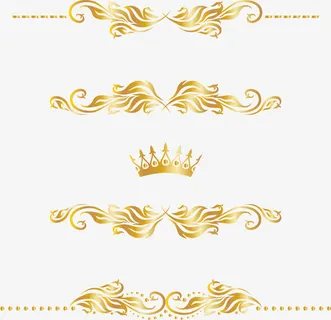 金色花边图案免抠