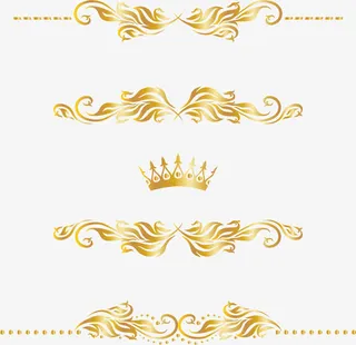 金色花边图案免抠