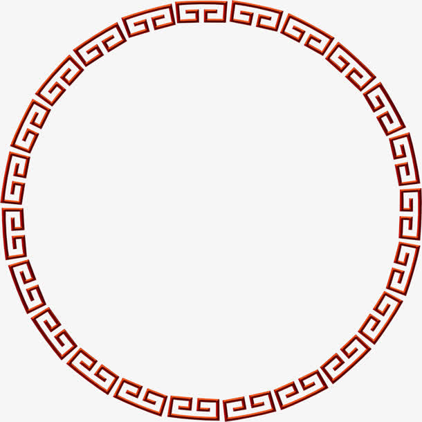 中国风圆圈环形边框免抠