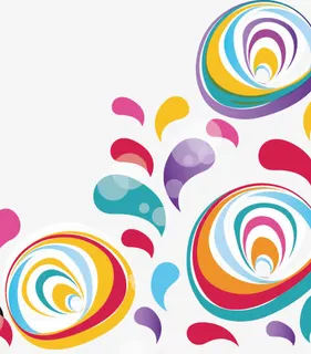 炫彩抽象花朵免抠