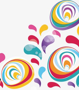 炫彩抽象花朵免抠