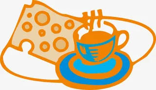 卡通奶茶和面包宣传海报免抠