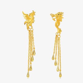 黄金流苏耳坠免抠