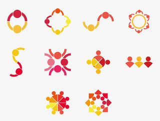 矢量创意抽象团队合作扁平图标免抠