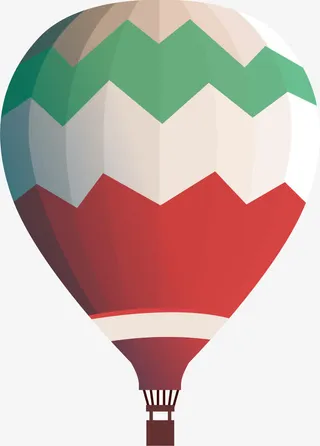 条纹热气球矢量图免抠