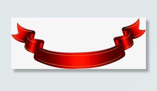 红色表彰庆祝绸带标题边框免抠