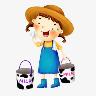 提着牛奶的小女孩免抠