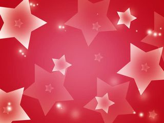 红色重叠手绘五角星免抠