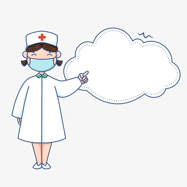 防疫肺炎医护人员气泡边框免抠