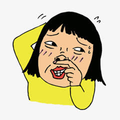 抠鼻子的女屌丝形象免抠