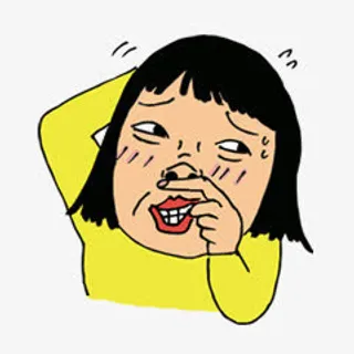 抠鼻子的女屌丝形象免抠