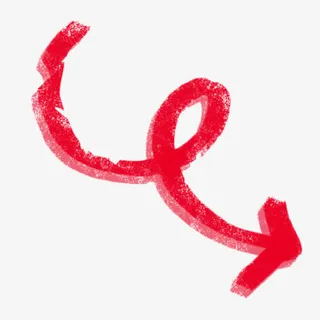 红色粉笔箭头免抠图案免抠