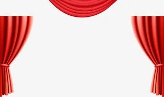 红色窗帘免抠