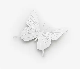 白色浮雕创意元素蝴蝶免抠