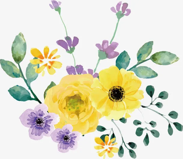 可爱黄色小雏菊免抠