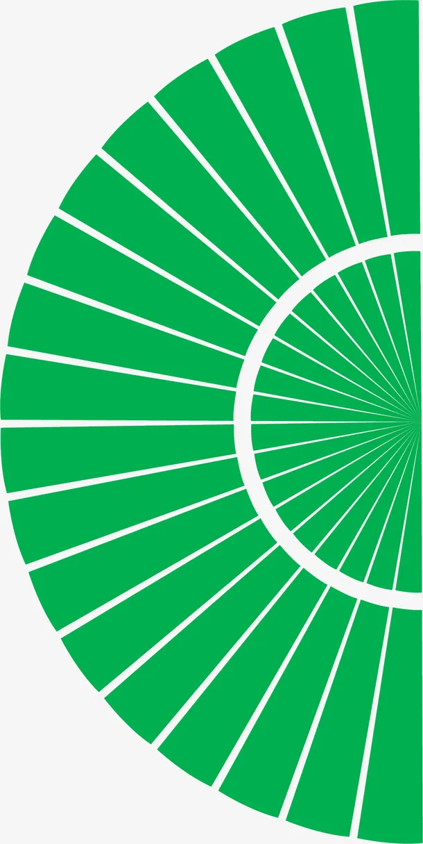 扇子，扇形，绿色，青春，配饰免抠