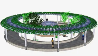 城市花园喷泉设计平面图免抠