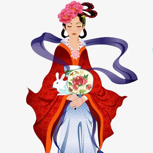 中秋节元素嫦娥奔月免抠