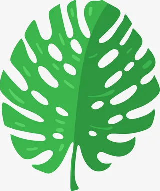 绿色矢量棕榈叶素材图免抠