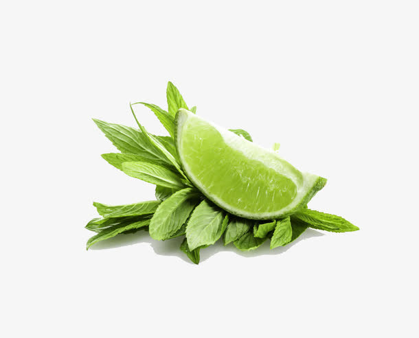 薄荷叶与柠檬免抠