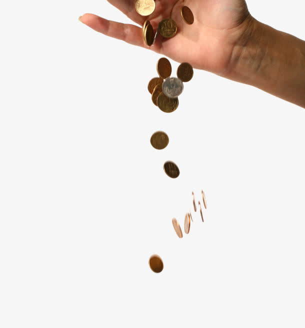 手持金币免抠