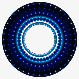 蓝色科技圆环边框素材免抠