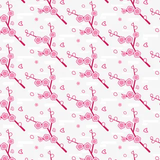 手绘樱花图案免抠