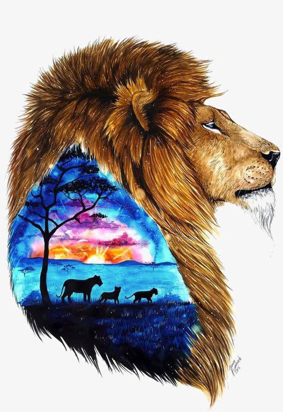 手绘雄狮免抠