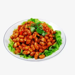 产品实物油炸花生米一盘免抠