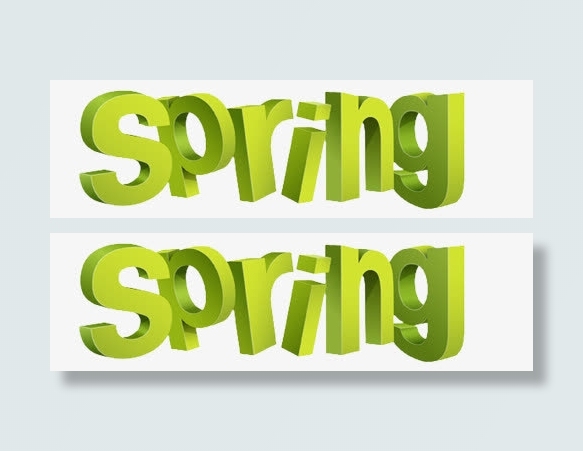 绿色时尚春天字母免抠