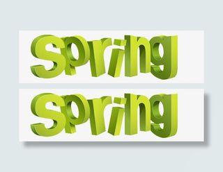 绿色时尚春天字母免抠