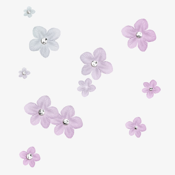 紫色漂浮花免抠