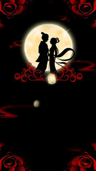 黑夜七夕情人节约会H5背景素材高清