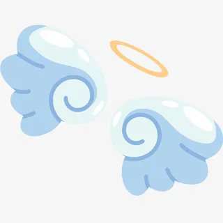 彩色卡通装饰翅膀设计图免抠