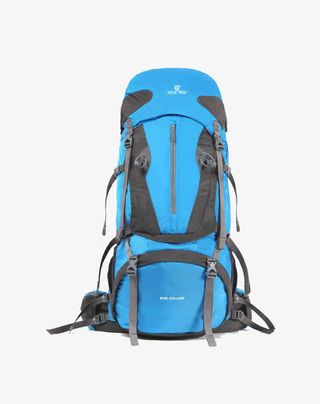 蓝色登山包免抠