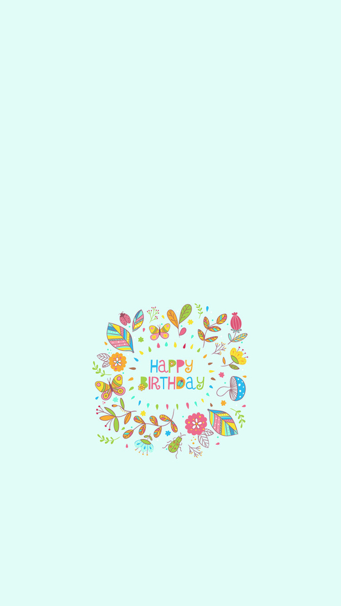 生日快乐小清新绿色H5背景素材高清