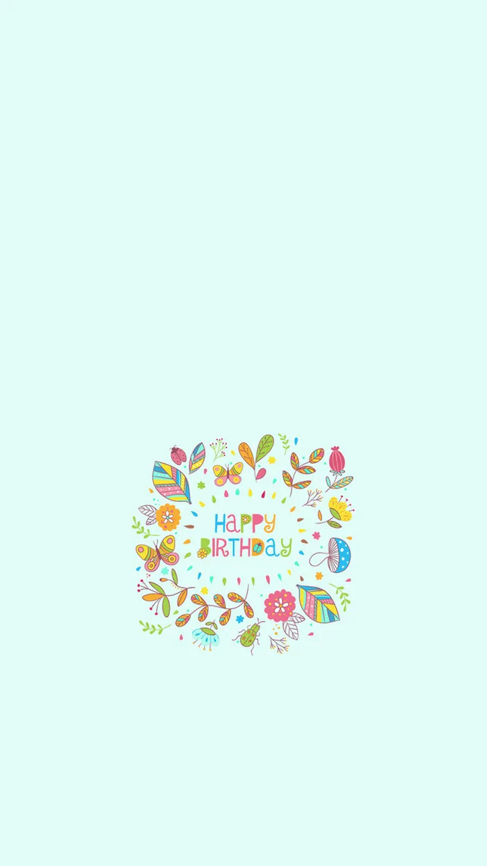 生日快乐小清新绿色H5背景素材高清