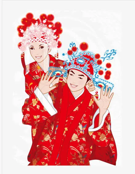 中式婚纱照免抠
