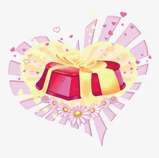 矢量心形礼盒创意元素免抠