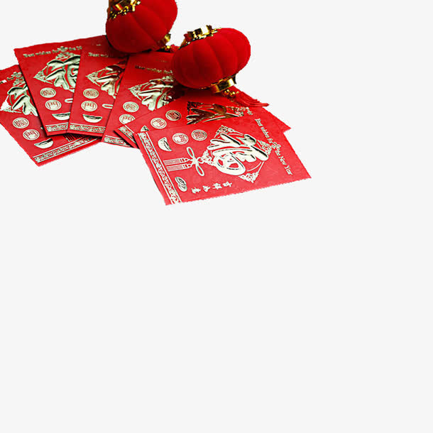 中国红红包来袭红包装饰免抠