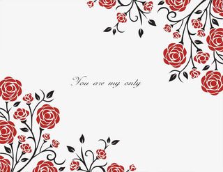 抽象设计红玫瑰对角花免抠