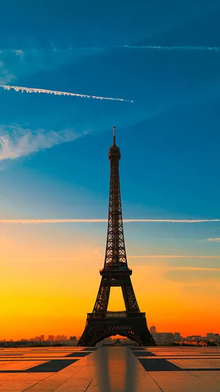 落日下的高塔H5背景素材高清