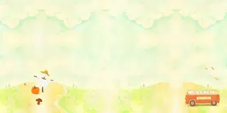 卡通手绘青色文具首页免抠