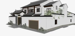 中式房子装修效果图免抠