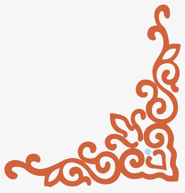 橙色中国风窗纸创意底边免抠