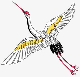 手绘仙鹤插画素材免抠