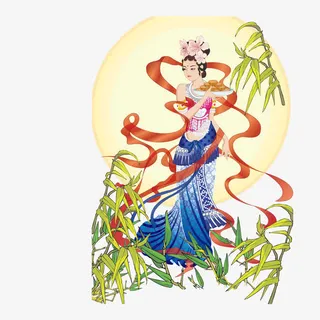 拿着月饼的嫦娥免抠
