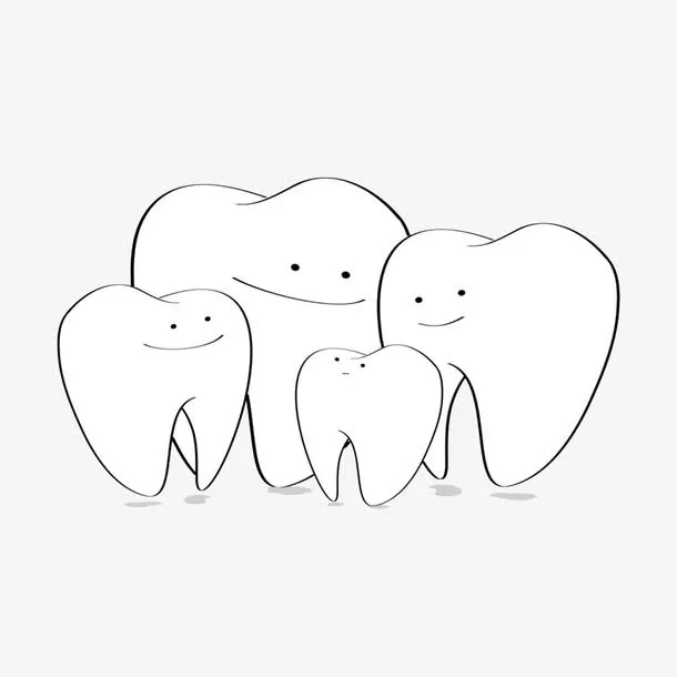 简笔画牙齿宝宝免抠