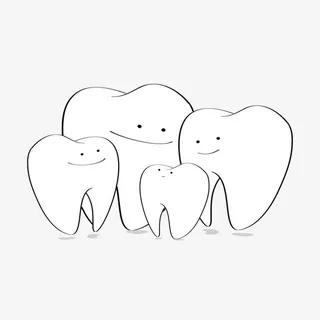 简笔画牙齿宝宝免抠